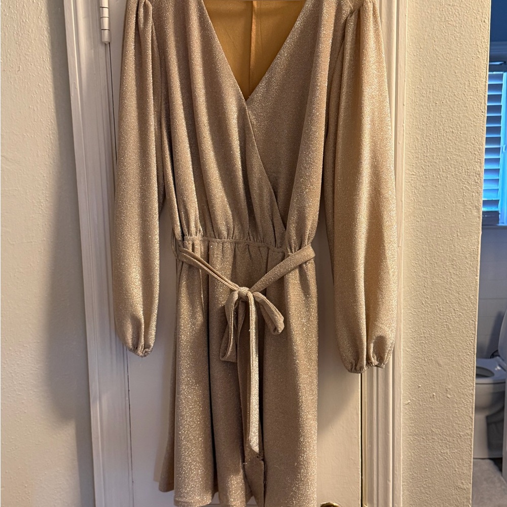 Elegant Cream Wrap Dress